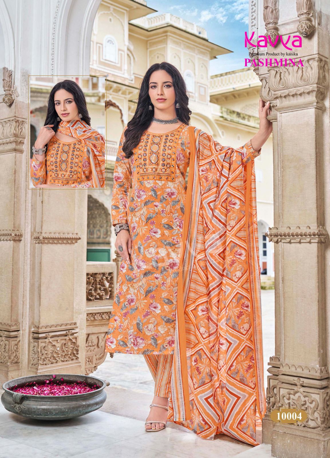 Pashmina Vol 10 By Kavya Cotton Kurti Pant With Dupatta Collection
